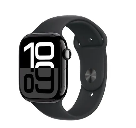 Apple Watch S10 GPS 46mm Jet Black Alu Case with Black Sport Band - S/