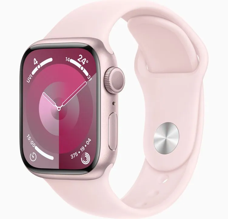 Apple Watch S9 GPS 41mm Pink Alu Case w Light Pink Sport Band S/M
