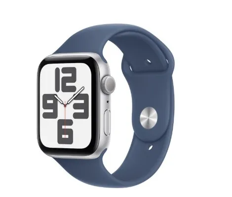 Apple Watch SE GPS 40mm Silver Aluminium Case with Denim Sport Band -