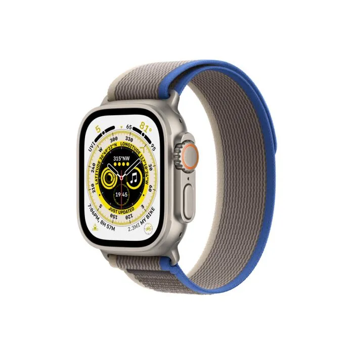 Apple Watch Ultra Cellular, 49mm Titanium Case with Blue/Gray Trail Lo