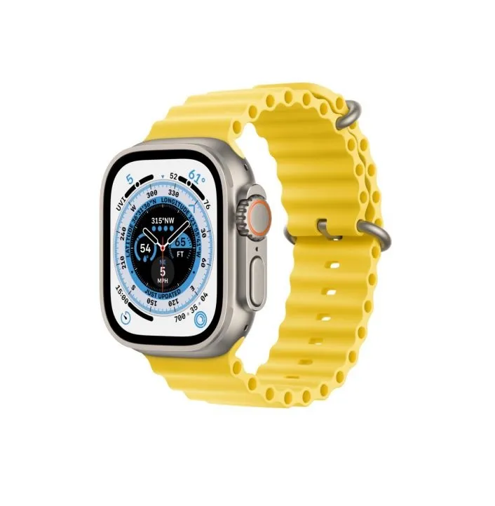 Apple Watch Ultra Cellular, 49mm Titanium Case with Yellow Ocean Band