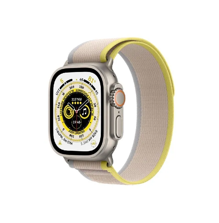 Apple Watch Ultra Cellular, 49mm Titanium Case with Yellow/Beige Trail