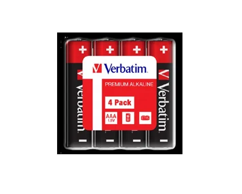 Batteries Verbatim AAA 4pack Alkaline Shrink