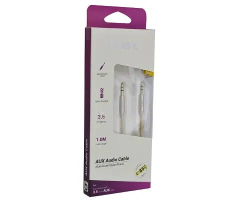 BUSY AUX АУДИО КАБЕЛ 1М 3,5mm СРЕБРЕН