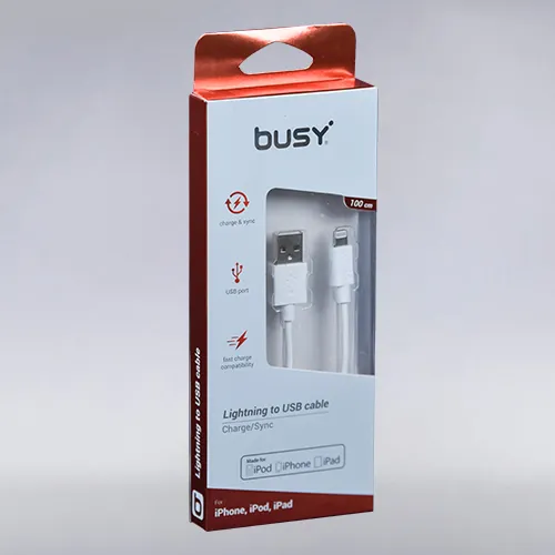 BUSY LIGHTNING MFI КАБЕЛ ЗА IPHONE 1M ПВЦ