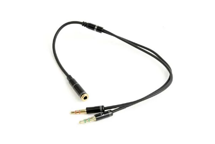 Cable Stereo Socket 3,5mm 4pin to Double Stereo Plug 3,5mm 0.2m audio