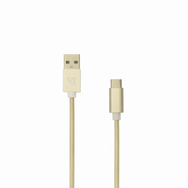 Cable USB 2.0 AM to Type-C 1.5m SBOX Braided Fruity Gold