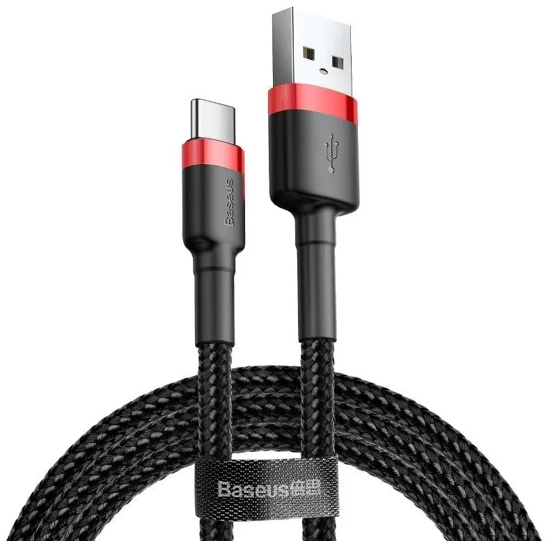 Cable USB 2.0 to Type-C 0.5m Baseus Cafule Series 3A Black