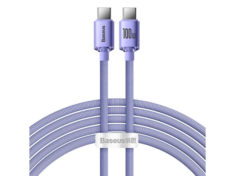 Cable USB 2.0 Type-C to Type-C 2m Baseus Crystal Shine PD 100W Purple