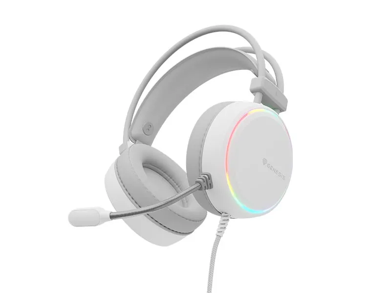 Headphones Genesis Gaming Neon 613 RGB Backlight White