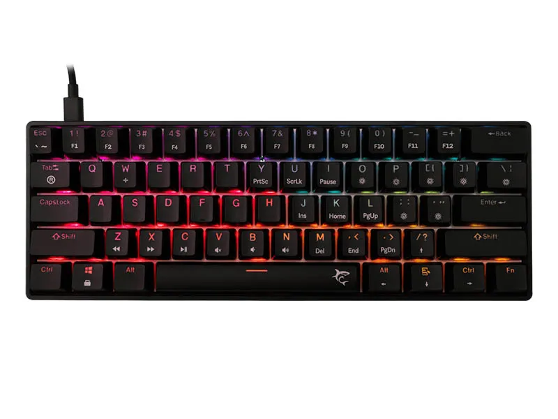 Keyboard White Shark Gaming Shinobi 2 60% Mechanical RGB Black Red Swi