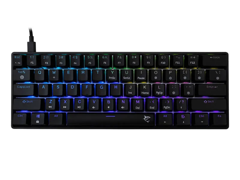 Keyboard White Shark Gaming Shinobi 2 60% Mechanical RGB Black Blue Sw