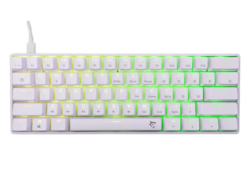 Keyboard White Shark Gaming Shinobi 2 60% Mechanical RGB White Brown S
