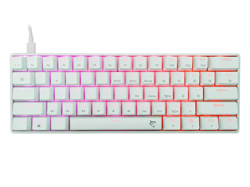Keyboard White Shark Gaming Shinobi 2 60% Mechanical RGB White Red Swi