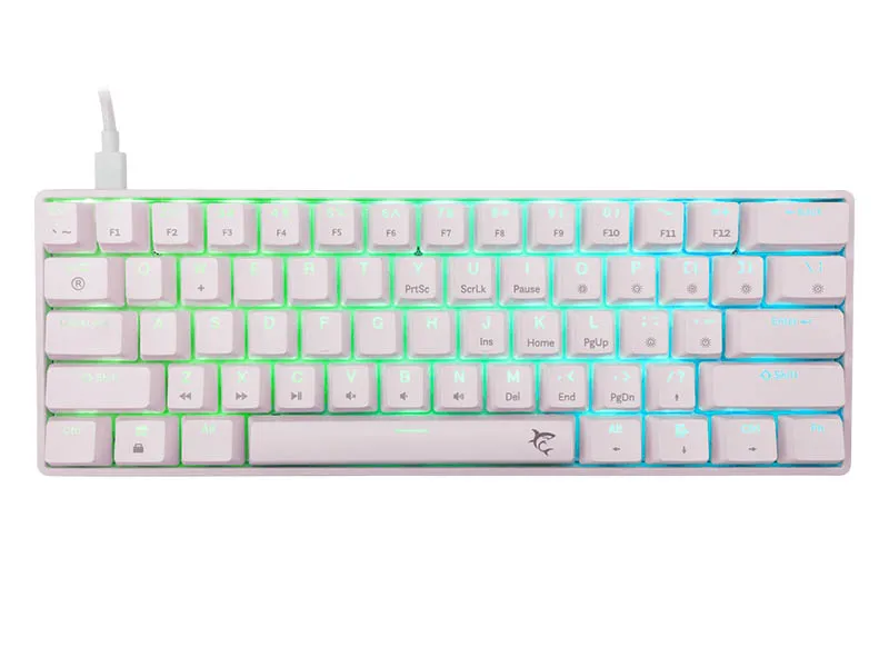 Keyboard White Shark Gaming Shinobi 2 60% Mechanical RGB White Blue Sw