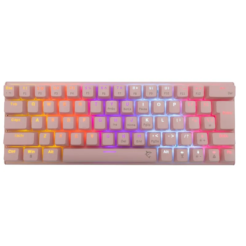 Keyboard White Shark Gaming Wakizashi 60% Mechanical RGB Pink Blue Swi