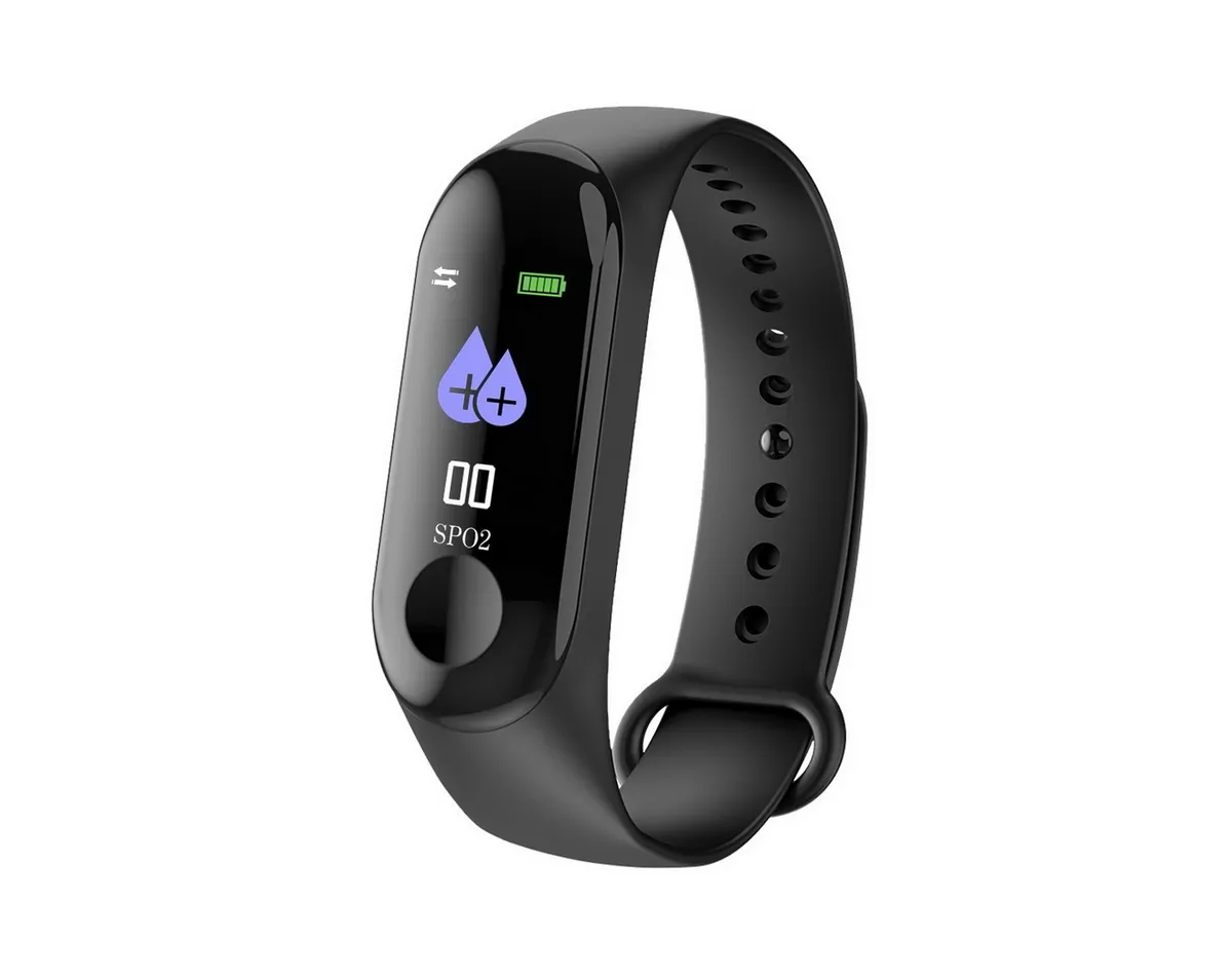 LDK W115 SMART BRACELET w/PEDOMETER, ACTIVITY TRACKER, REMINDER BLACK