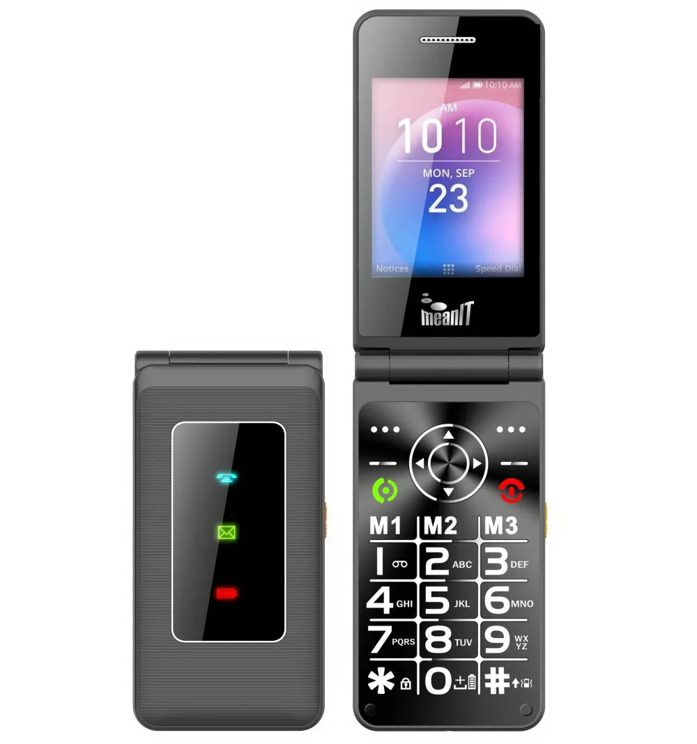Mobile Phone MeanIT Senior Flip XXL Black