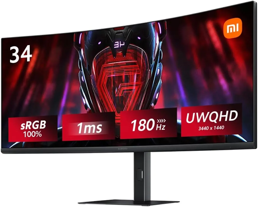 Monitor 34" Xiaomi Mi G34WQi Gaming 3440 x 1440 Curved VA 180Hz 1ms 2x