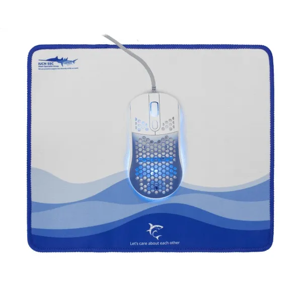 Mouse White Shark Gaming Megalodon 7200dpi RGB w/Mouse Pad