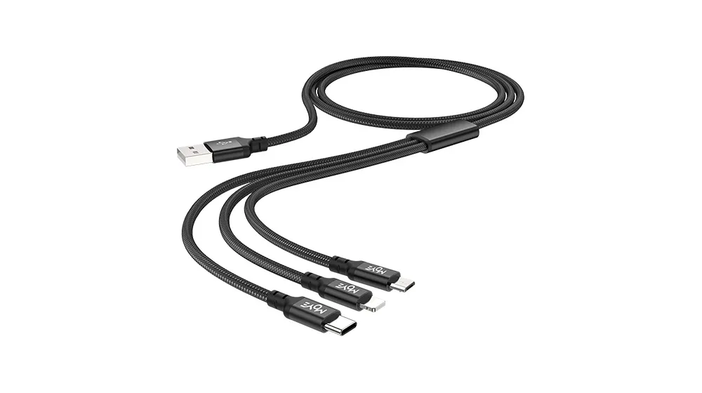 MOYE USB Cable 3in1 Micro USB, Type-C & Lightning 1m