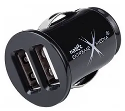 NATEC UNIVERSAL CAR CHARGER 2A, BLACK