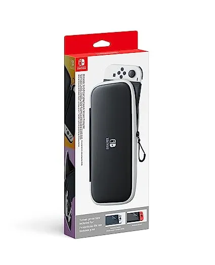 Nintendo Switch Carrying Case & Screen Protector Black/White