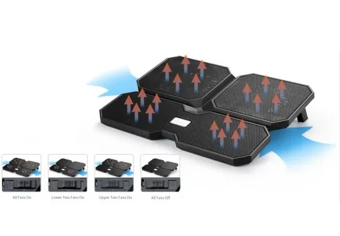 Notebook Stand/Cooler Deepcool Multi Core X6 up to 15.6" Metal Mesh Bl