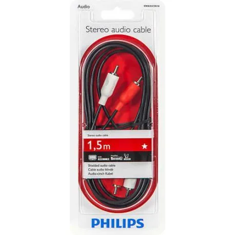 PHILIPS 2XRCA TO 2XRCA 1.5M AUDIO CABLE
