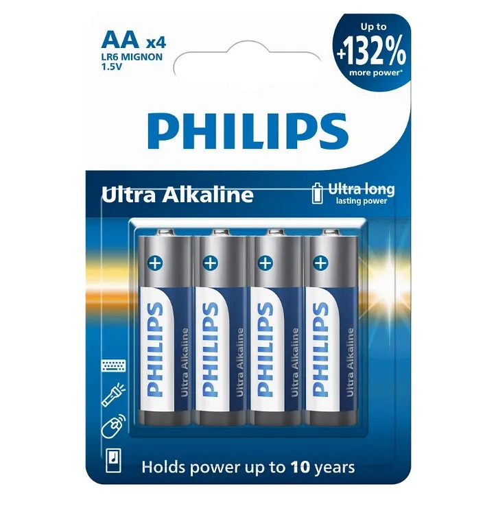 PHILIPS BATTERIES ULTRA AA ALKALINE 4-PACK