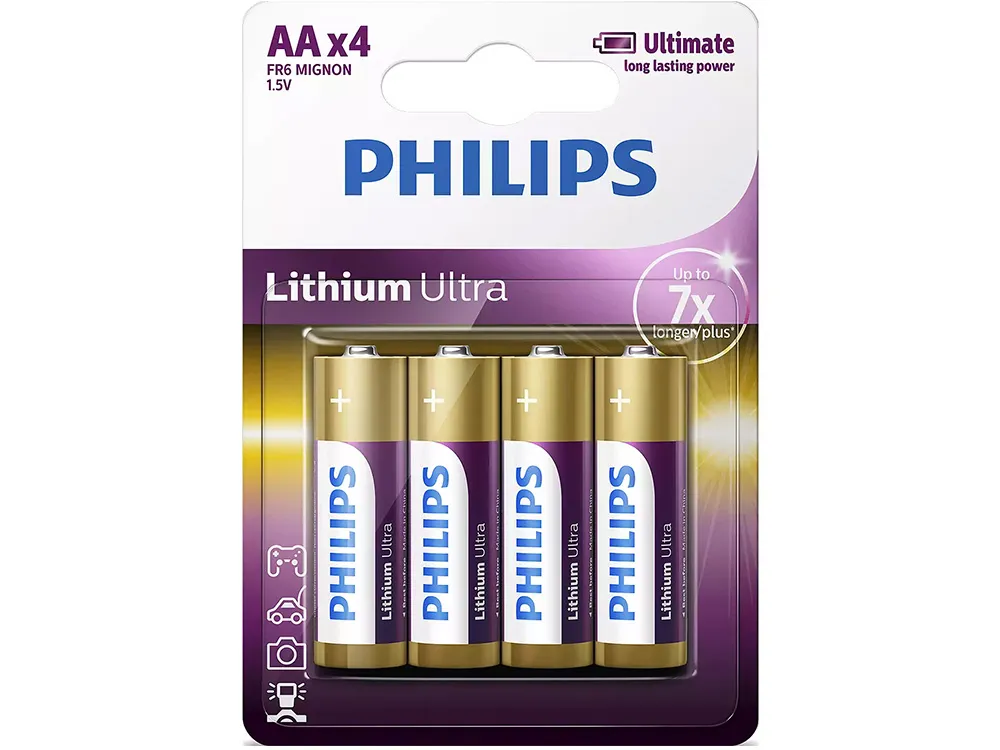 PHILIPS BATTERIES ULTRA AA LITHIUM 4 PACK