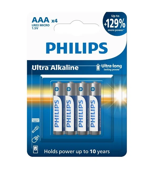 PHILIPS BATTERIES ULTRA AAA ALKALINE 4-PACK