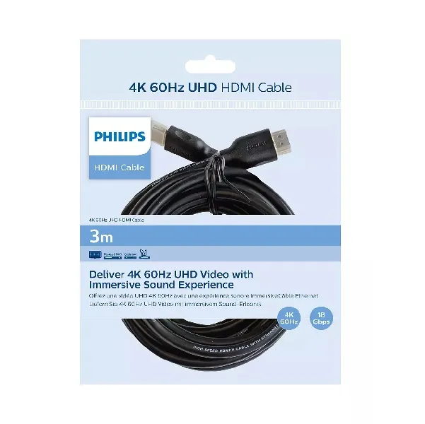 PHILIPS CABLE HDMI M/M 3m v.2.0 4K WITH ETHERNET