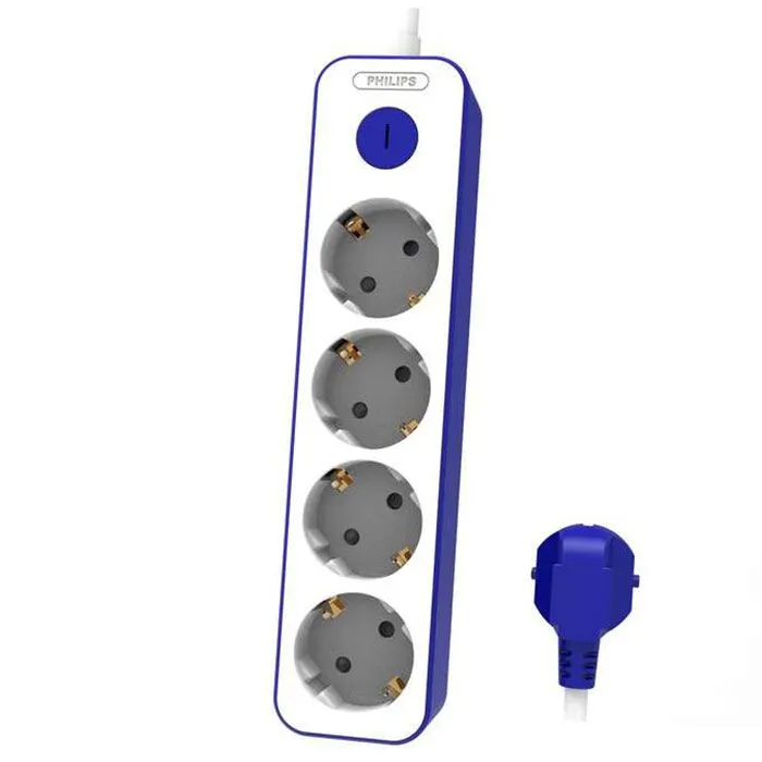 PHILIPS POWER PROTECTOR 4 SOCKETS 1.5M WHITE/BLUE