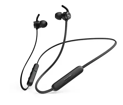 PHILIPS TAE1205 BLUETOOTH 5.0 EARPHONES W/MICROPHONE BLACK