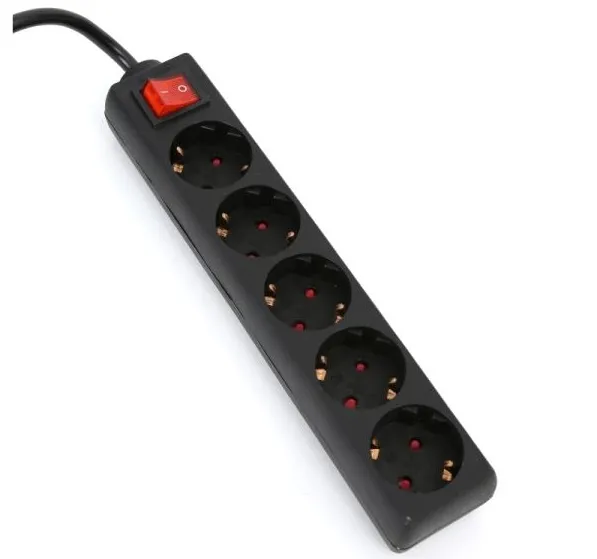 PLATINETT POWER PROTECTOR FIESTA 1.5M 5-SOCKETS BLACK