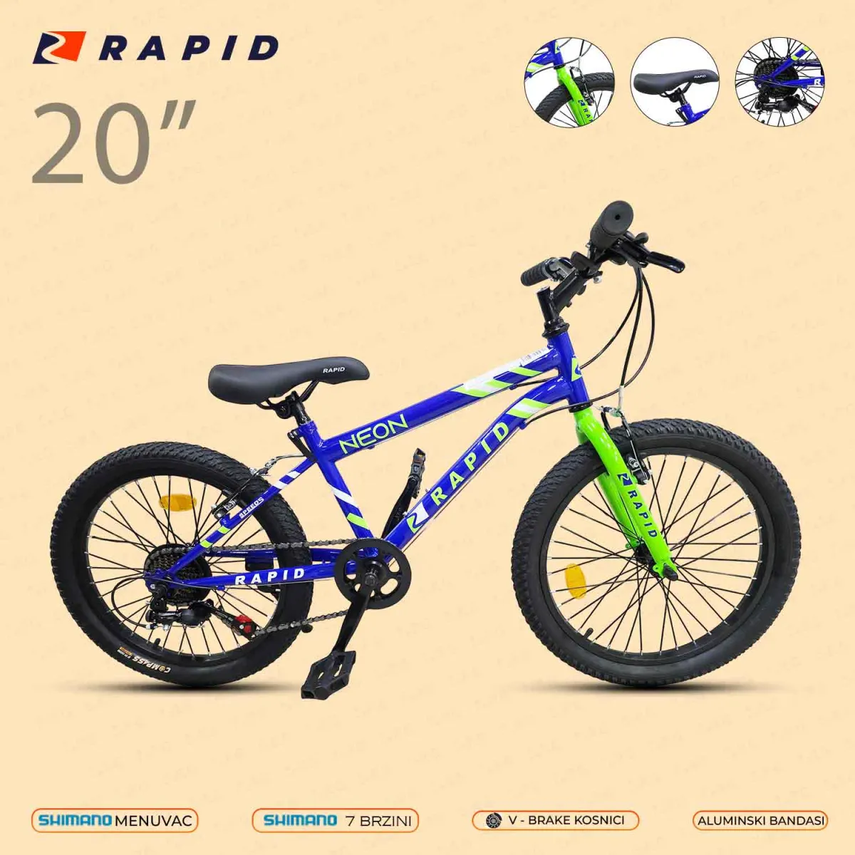 RAPID 20 NEON BLUE ВЕЛОСИПЕД