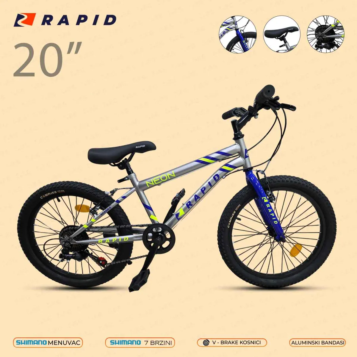 RAPID 20 NEON SILVER ВЕЛОСИПЕД