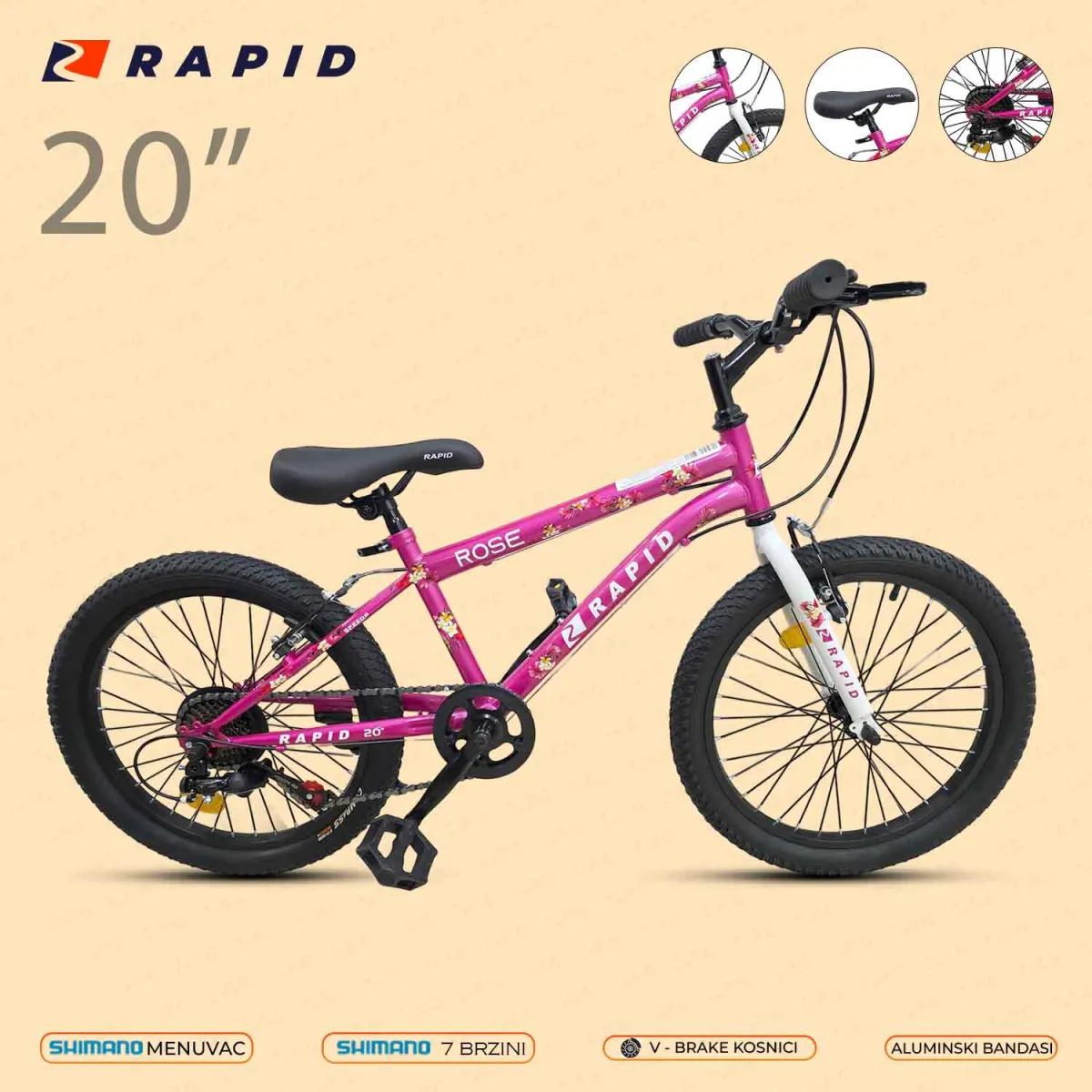 RAPID 20 ROSE PINK ВЕЛОСИПЕД
