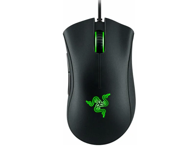 RAZER DEATHADDER ESSENTIAL ERGONOMIC GAMING OPTICAL MOUSE GREEN LIGHTI