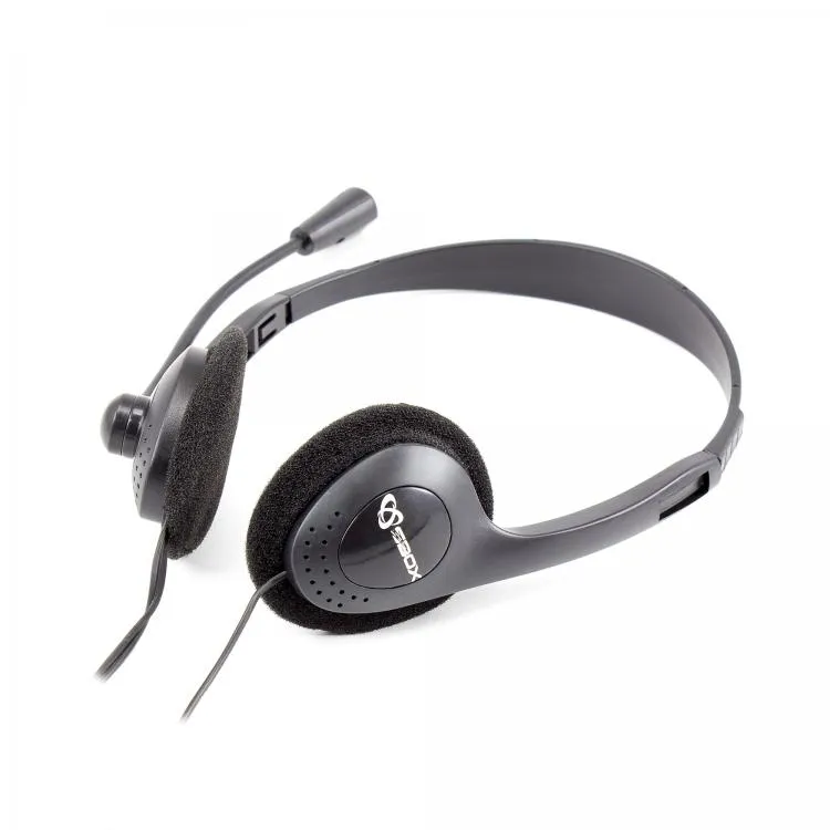SBOX HS-201 HEADPHONES W/MICROPHONE BLACK