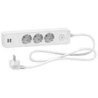 SCHNEIDER ПРОДОЛЖЕН КАБЕЛ 3С+2USB/1.5М БЕЛ