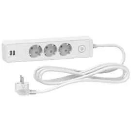 SCHNEIDER ПРОДОЛЖЕН КАБЕЛ 3С+2USB/3М БЕЛ