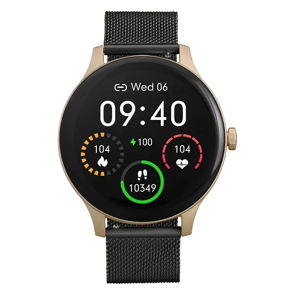 Smartwatch Garett Classy Gold Black Steel