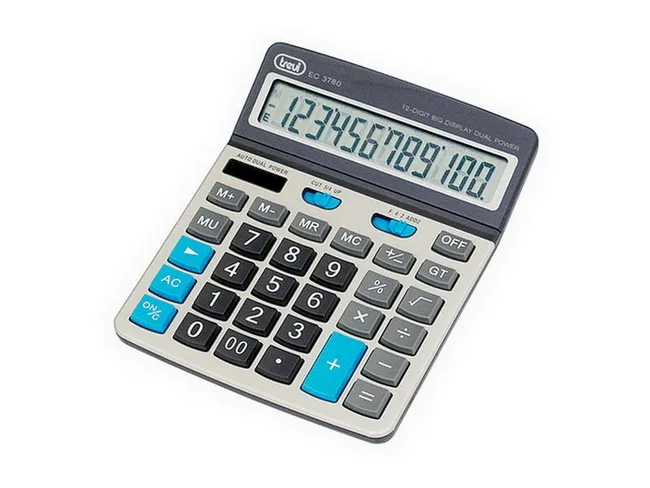 TREVI EC 3780 CALCULATOR BATTERY/SOLAR POWER 12 DIGITS