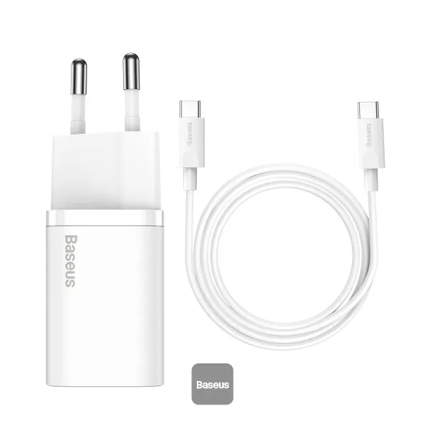 USB Universal Power Charger Baseus Super Si 25W Type-C w/USB-C Cable W