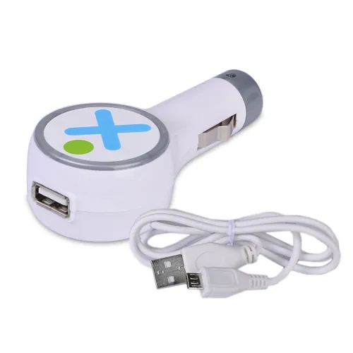 VIVITAR USB UNIVERSAL CAR CHARGER 2.1A W/MICRO USB CABLE WHITE